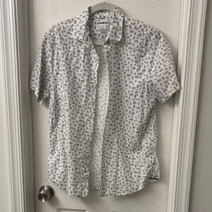 Express Men's Casual Shirt with Cactus/Desert Blue Print